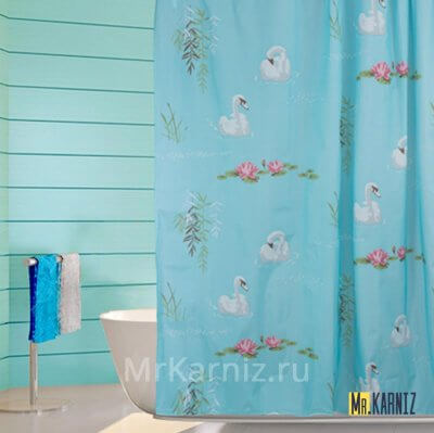 Штора для ванной COUNTRY POOL голубая
