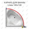Карниз для ванны Balteco Linea 140х140 Усиленный 25 мм MrKARNIZ фото 1
